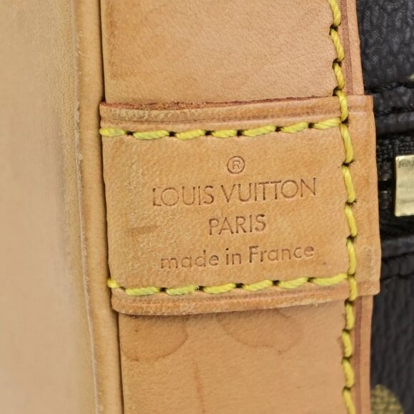 LOUIS VUITTON LV Logo Alma Hand Bag Monogram Leather Brown France 71EB743 - Picture 4 of 15